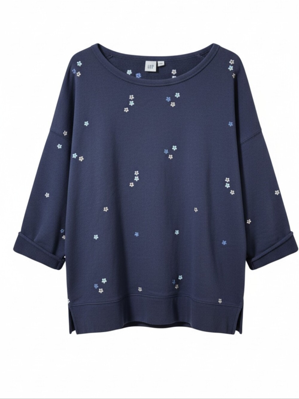GAP Women's Navy Floral Embroidered Sweatshirt